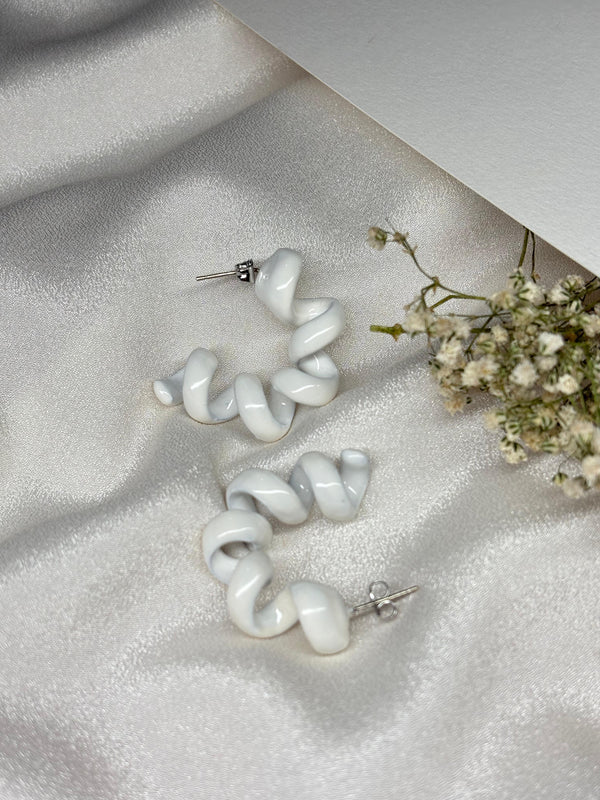 Spiral Earrings in Enameled Sterling Silver