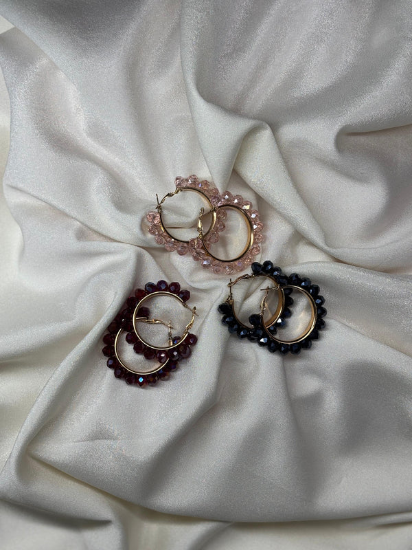 Gemstone Hoop Earrings