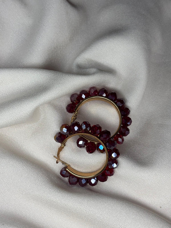 Gemstone Hoop Earrings